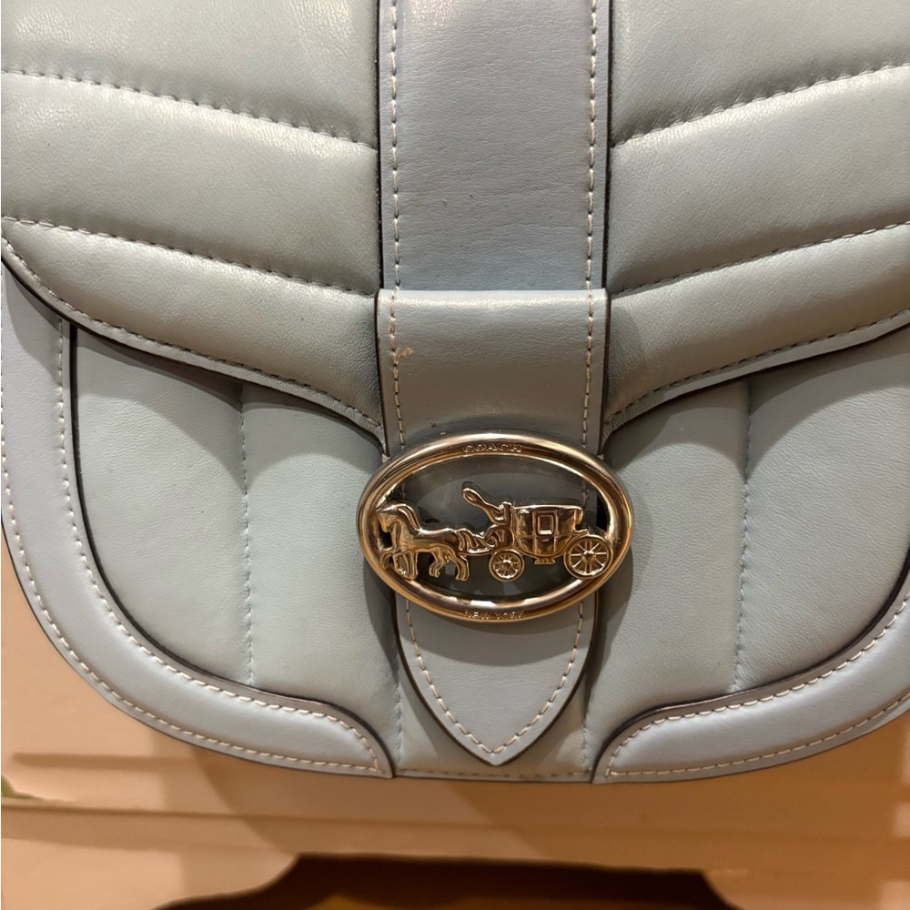 Elegant Coach Blue Leather Women's Bag